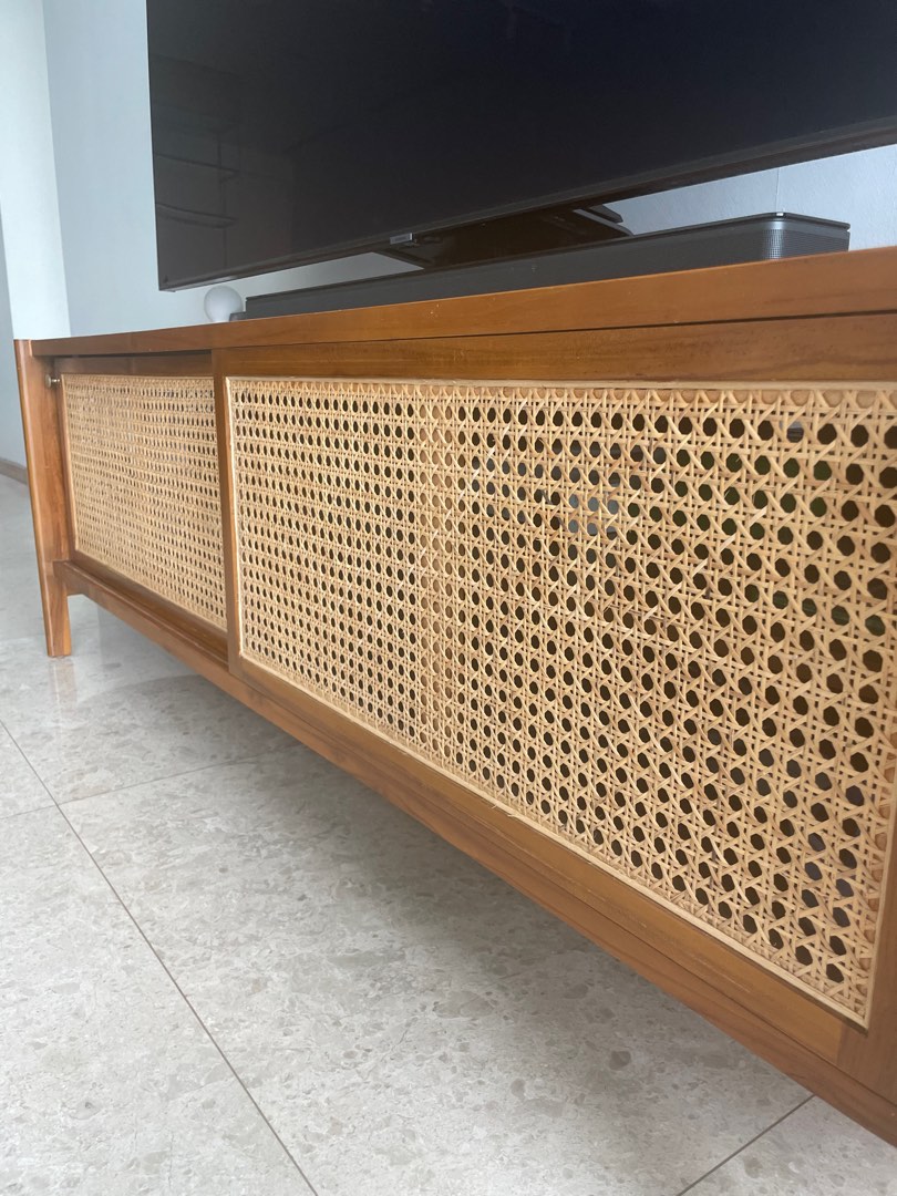 Rattan TV console from ROOMA, Furniture & Home Living, Furniture, TV ...