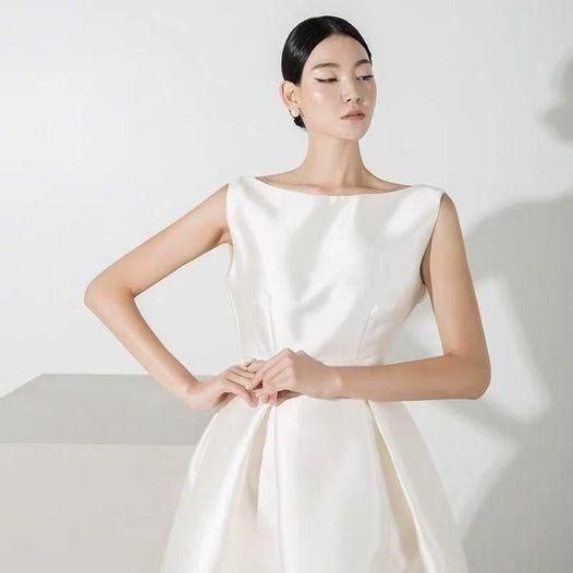 White a top line cocktail dress