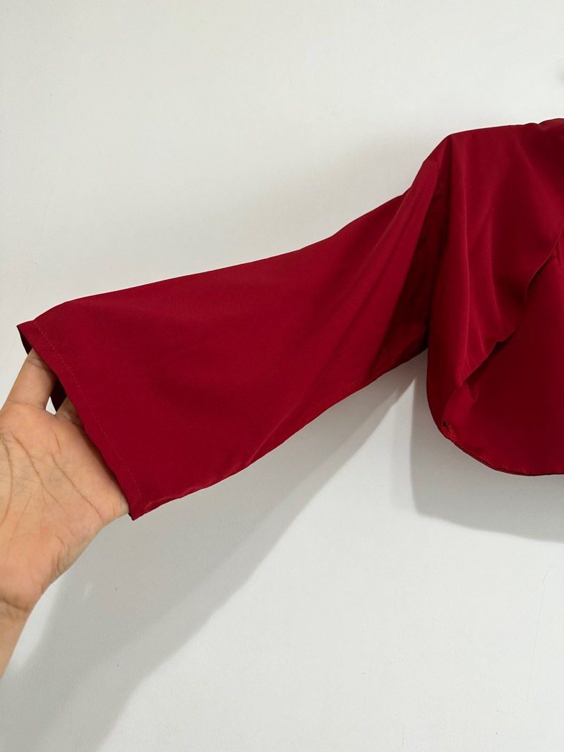 Red Crop Top shrug jacket