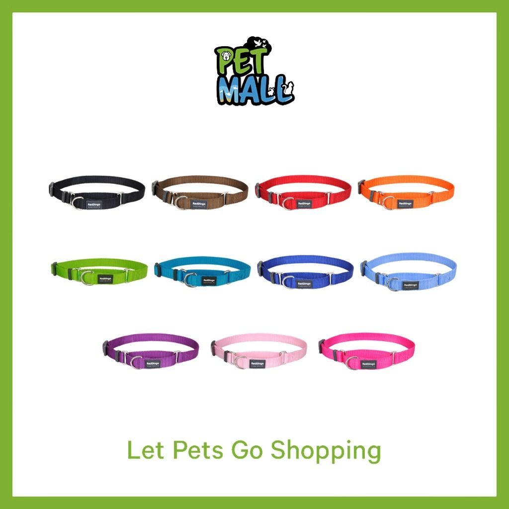 Red Dingo Martingale Half Check Dog Collar (10 Colours) SB0140, Pet