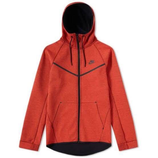 RED ORANGE NIKE TECH FLEECE JACKET RED TAG Men s Fashion Coats