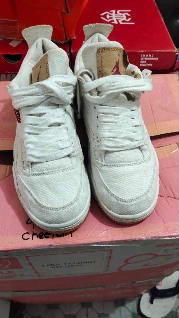 Retro Jordan 4 x Levis Men s Fashion Footwear Sneakers on Carousell