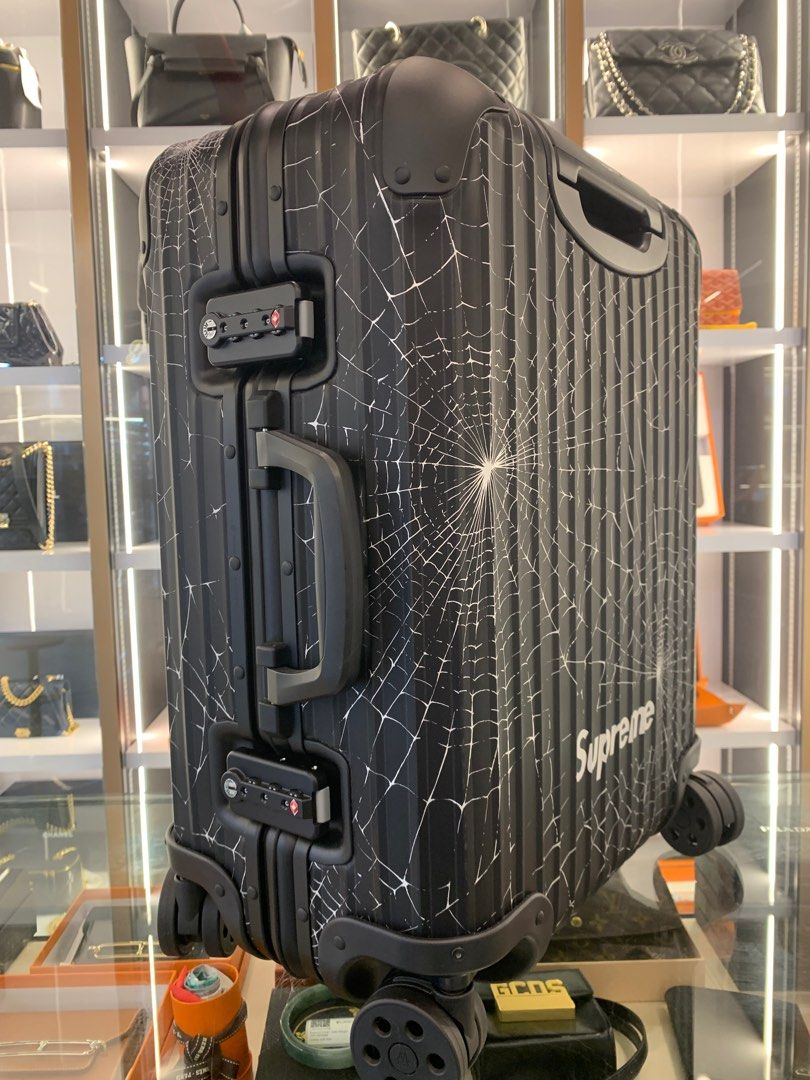 Supreme RIMOWA Cabin Plus Black Suitcase Luggage Bag 49L Spider Web FW19  NWT