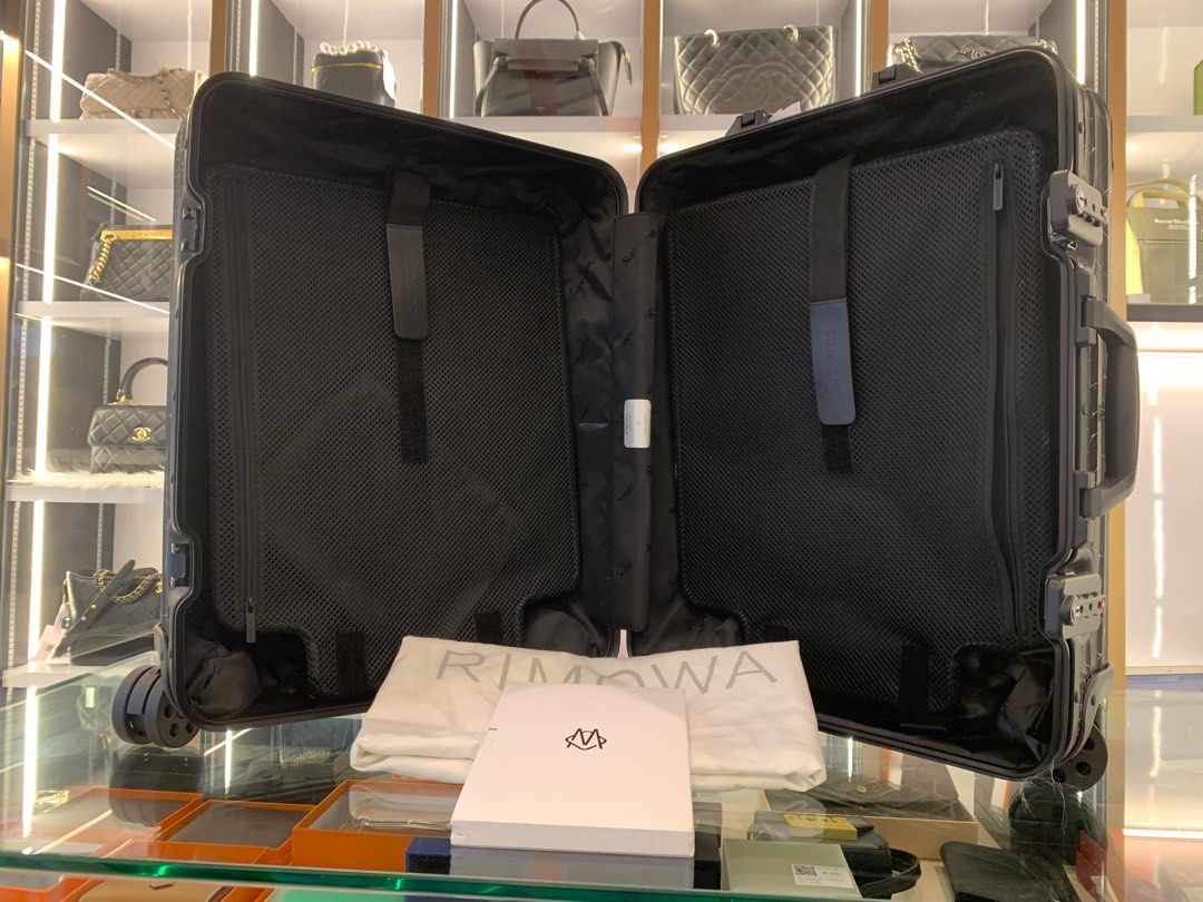 SUPREME RIMOWA CABIN PLUS BLACK SPIDERWEB CARRY ON LUGGAGE BAG 49L FW19 BOX  LOGO