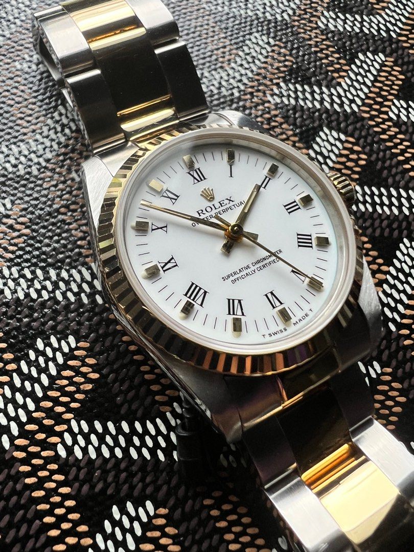 Rolex OP31 Two Tone (Category: Luxury Watches) located in Manila. Submitted by mnlwatchsociety (Listing ID 1244390645, Image 3). Description: Rolex OP 31 Two Tone 67513 Yellow Gold Buckley Dial Full set Box and Papers Mint Condition with Caseback Sticker Check our other watches in instagram IG: RBAng.watches Facebook: Manila Watch Society Buy/ Sell/ Consign / Trade your watches with Manila Watch Society Visit our store, just pin Manila Watch Soci