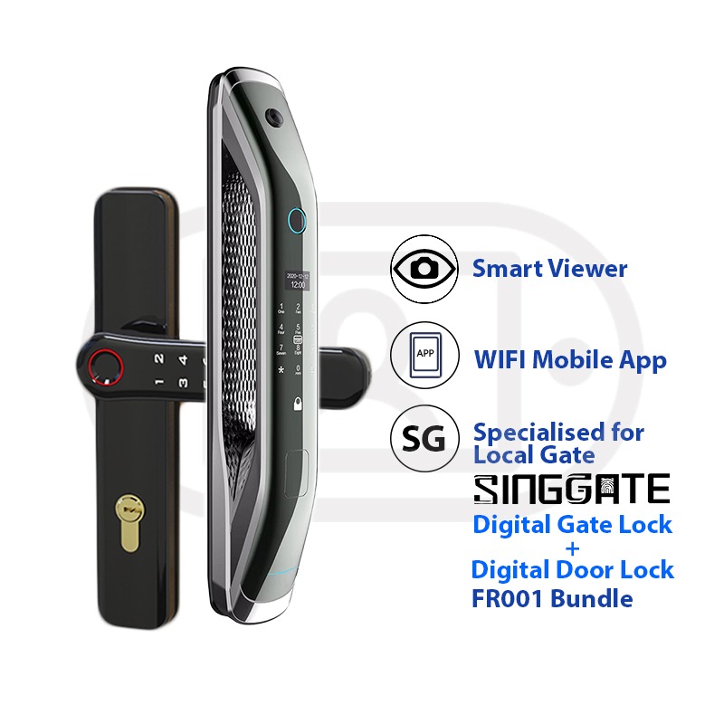 [SINGGATE] Door Viewer Digital Door Lock FR001 + FM021 Digital Gate ...