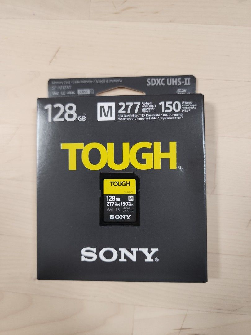 Sony tough SD card sdxc 4k 128gb v60 xavc, 攝影器材, 攝影配件, 其他攝影配件 Carousell