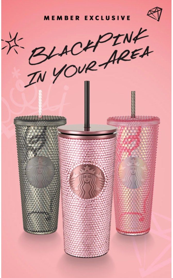 STARBUCKS BLACKPINK MERCH, Furniture & Home Living, Kitchenware