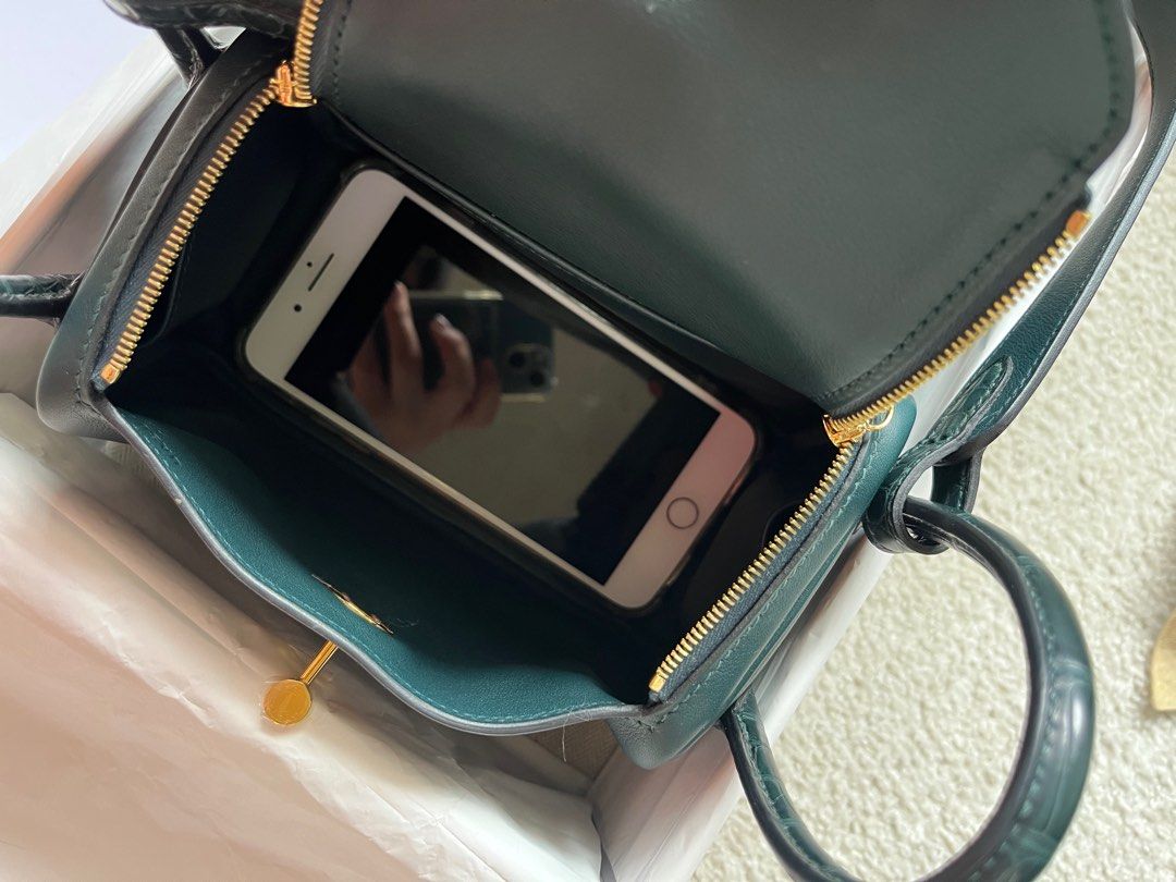 Hermes Lindy Mini Touch vert cypress, 名牌, 手袋及銀包- Carousell