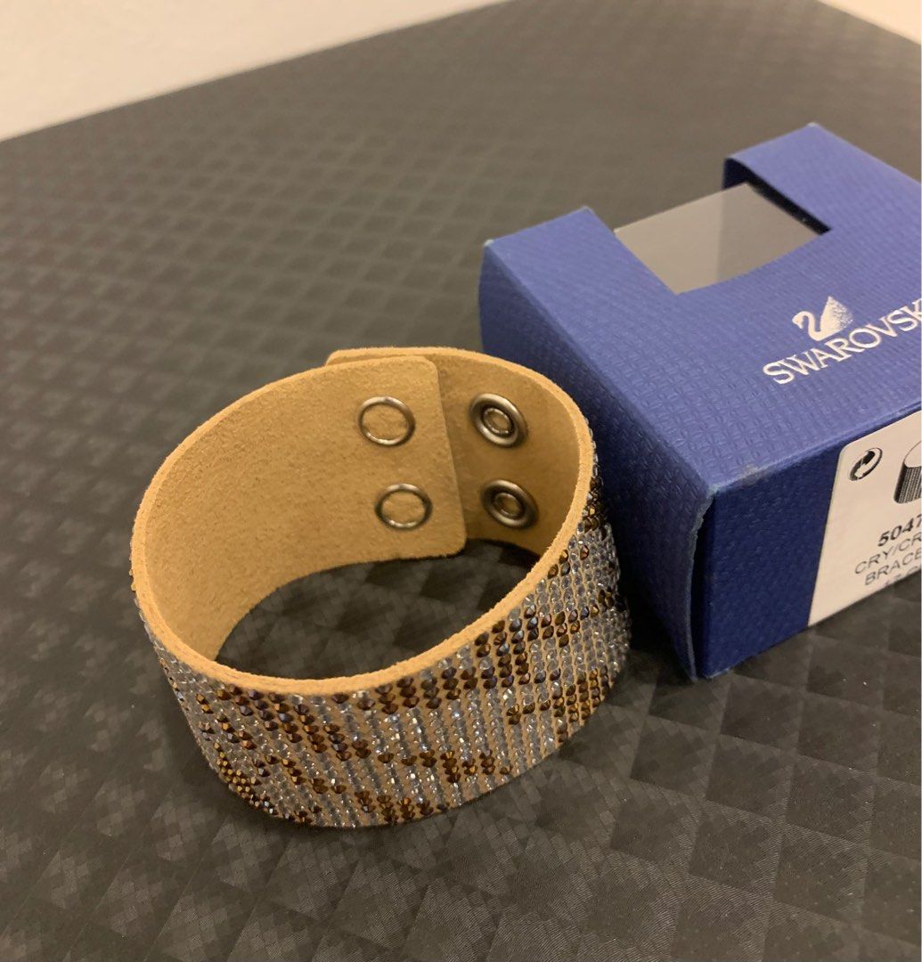 Leather swarovski crystal sale bracelet
