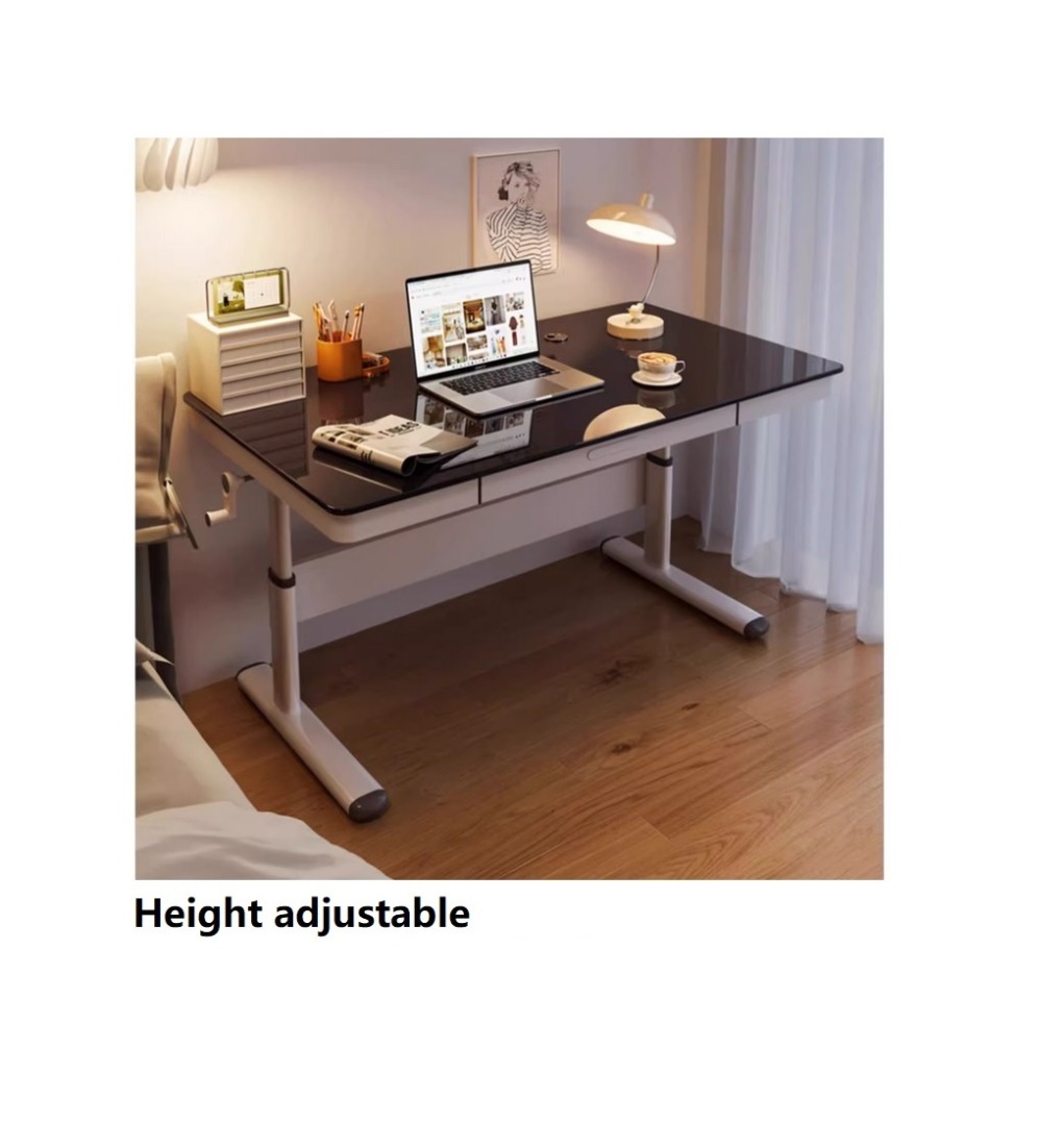 Tempered glass Height adjustable Computer Table, D8, Table
