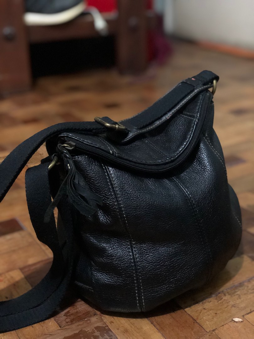 The Sak Black Leather Shoukder Bag with Braided Handle | Bags, Leather, Black  leather