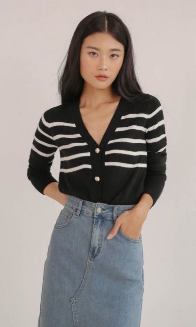 The willow label twl penny striped cardigan women s fashion coats
