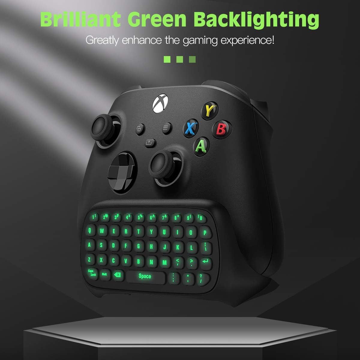  TiMOVO Green Backlight Keyboard for Xbox One, Xbox Series X/S,Wireless  Chatpad Message KeyPad with Headset & Audio Jack,Mini Game Keyboard Fit Xbox  One/One S/One Elite/2, 2.4G Receiver Included, Black : Videojuegos