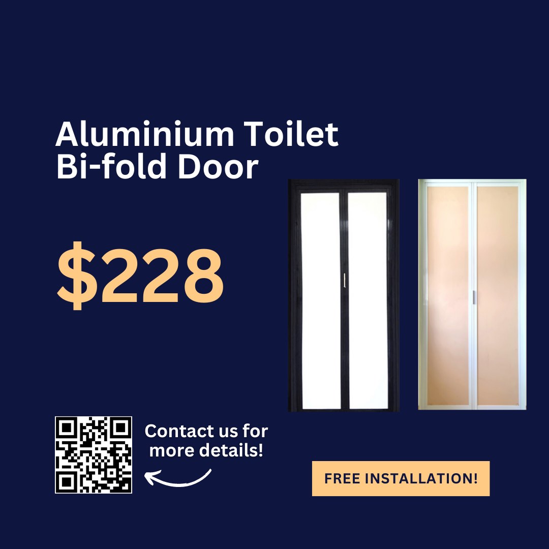 folding bathroom door with lock