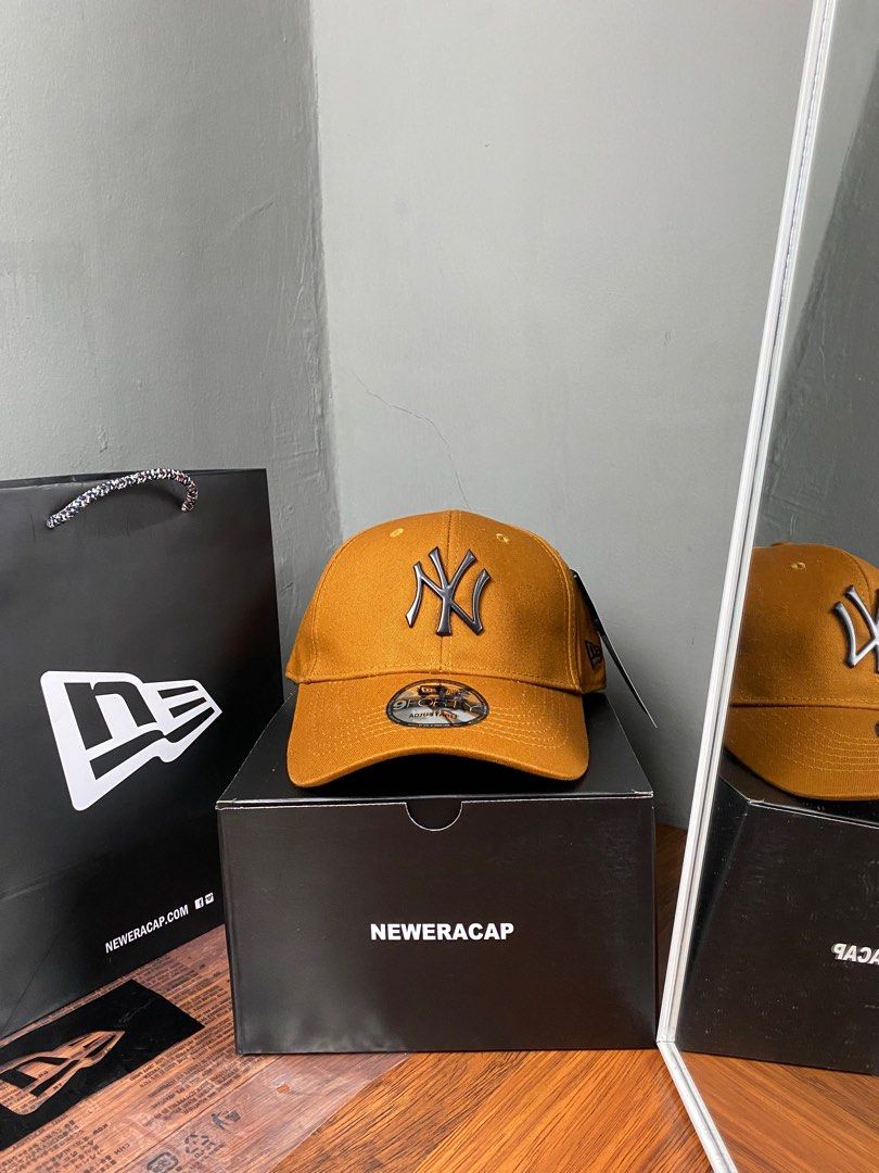 Topi Baseball MLB Caps New era Hat logo NY metal kuning Mustard