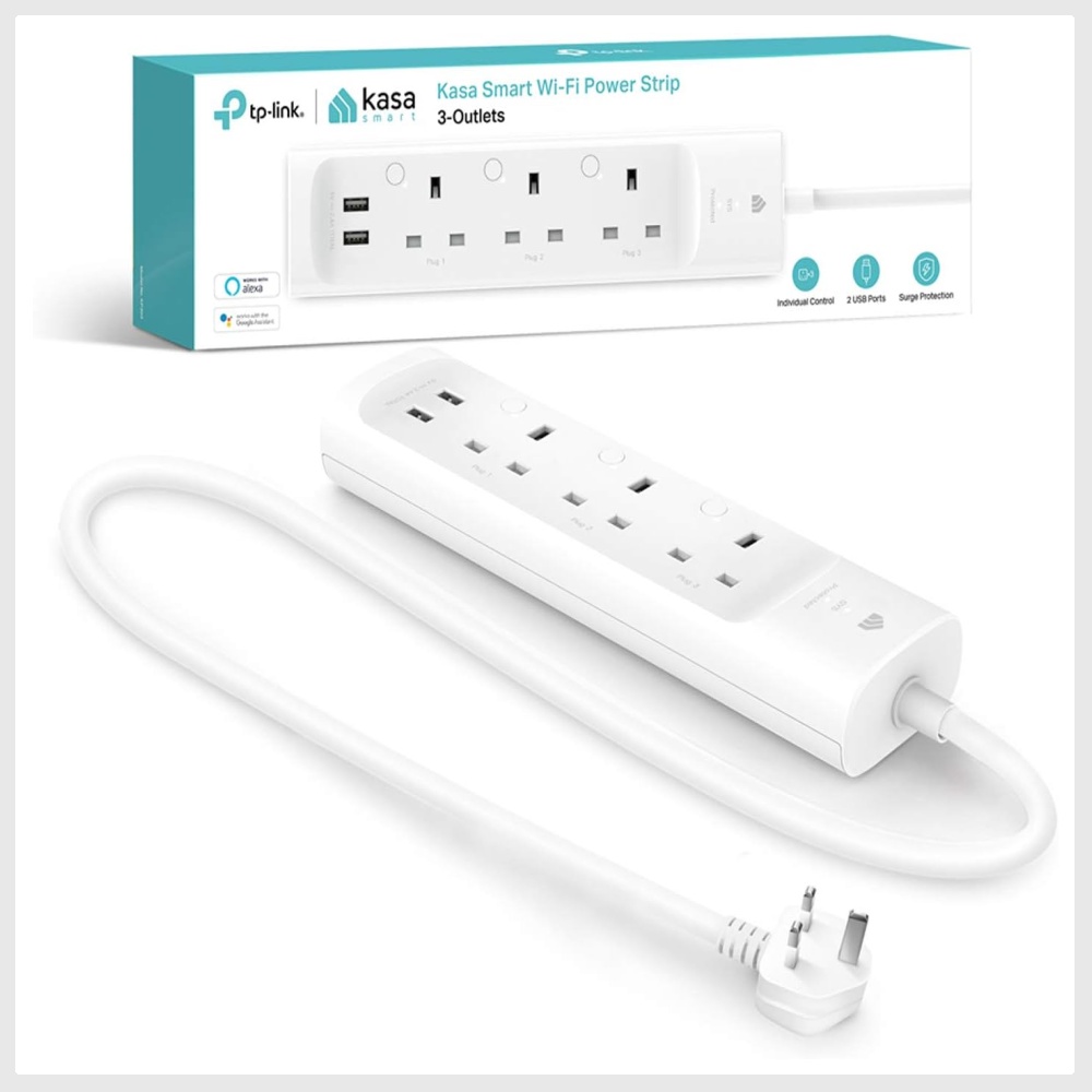 TPLink Kasa WiFi Power Strip 3 outlets with 2 USB Ports, equipped with ETL certified surge