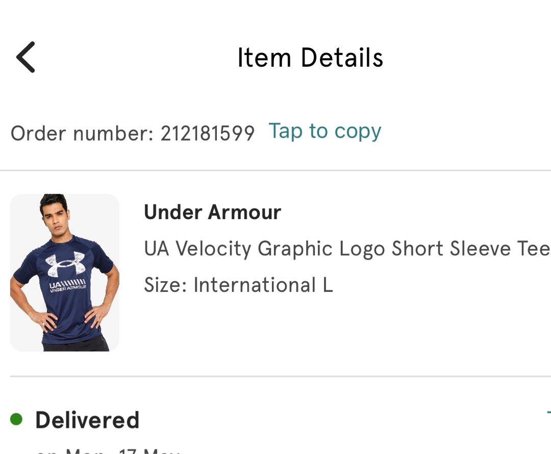 Under armour order number clearance