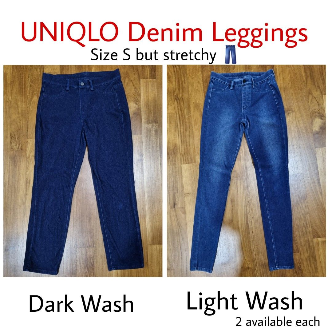 UNIQLO Denim Jeggings Leggings Jeans Blue Stretchy Fitting Pants