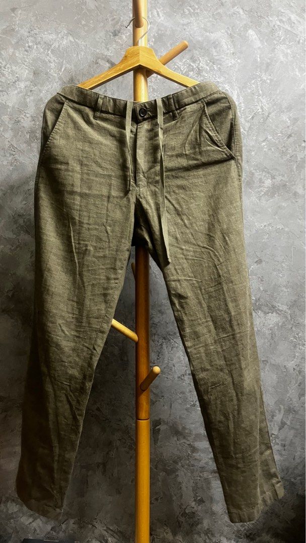 Uniqlo cotton linen trousers 32 Mens Fashion Bottoms Chinos on Carousell