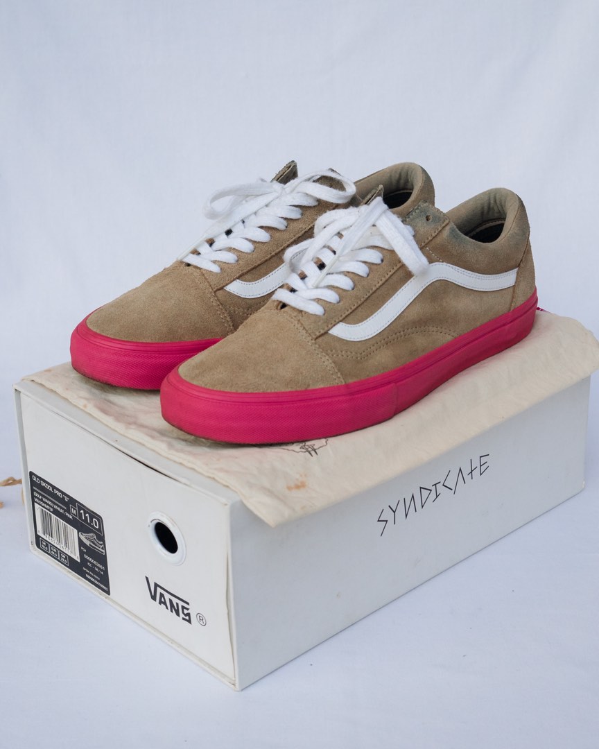 Vans Old Skool Pro S Golf Wang Wheat Pink Fesyen Pria Sepatu Sneakers di Carousell