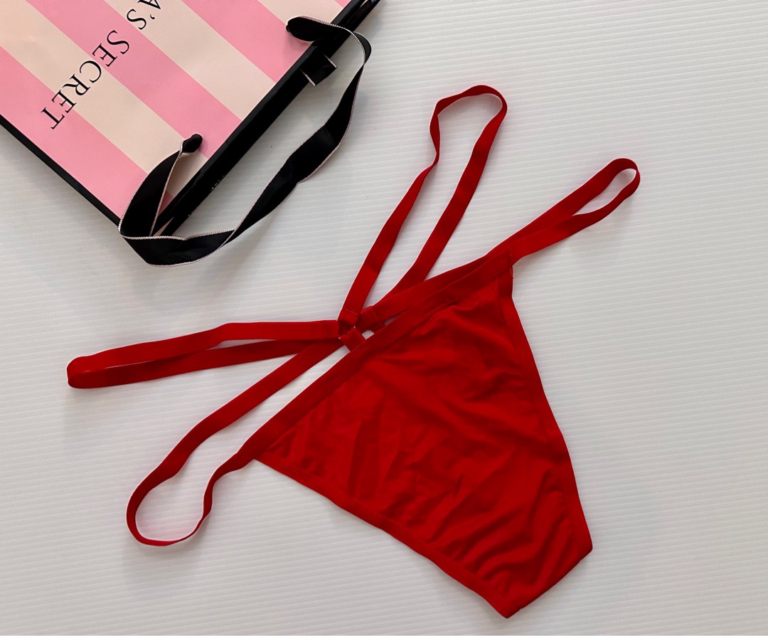 Victoria's Secret Red V-String Panty, Women's Fashion, New Undergarments &  Loungewear on Carousell