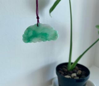 Vintage jade lotus pendant