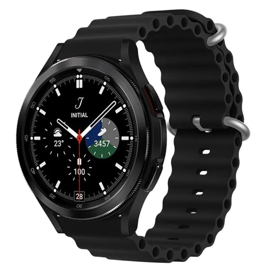 Black Silicon Sports Band for for Samsung Galaxy Watch 5 Watch 4