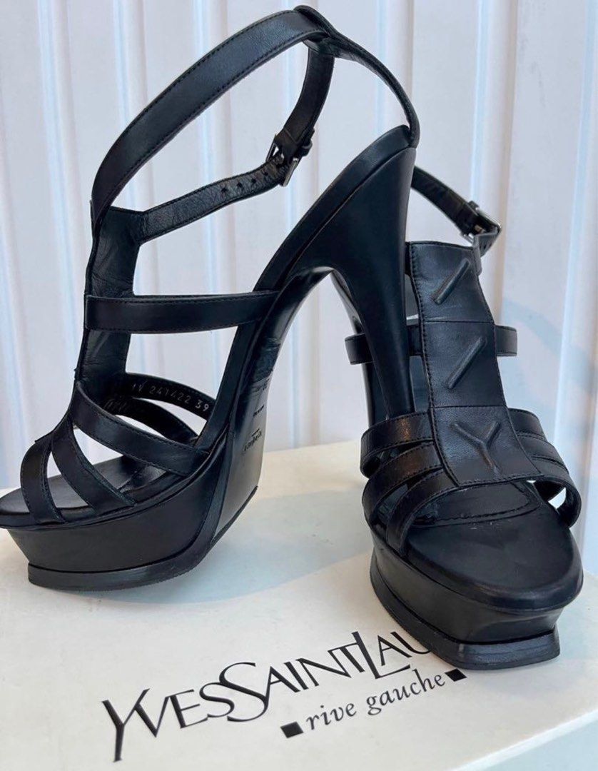 Ysl heels silver store