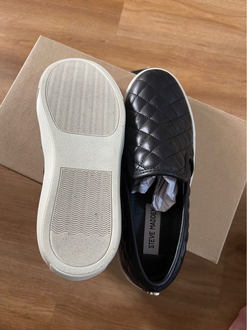 100 Authentic Steve Madden Ecentrcq black Leather Sneaker Luxury