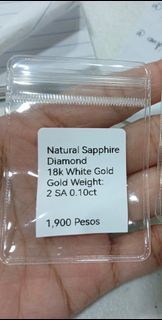 1pair of 18K WG Natural Sapphire Diamond Stud Earrings (around 2mm)