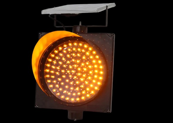 300mm Solar Yellow Flashing Led Traffic Warning Signal Light on Carousell