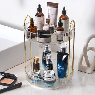 360 Rotating Acrylic Organizer Spice Rack Beauty Cosmetic Skincare Vanity Organizer Storage