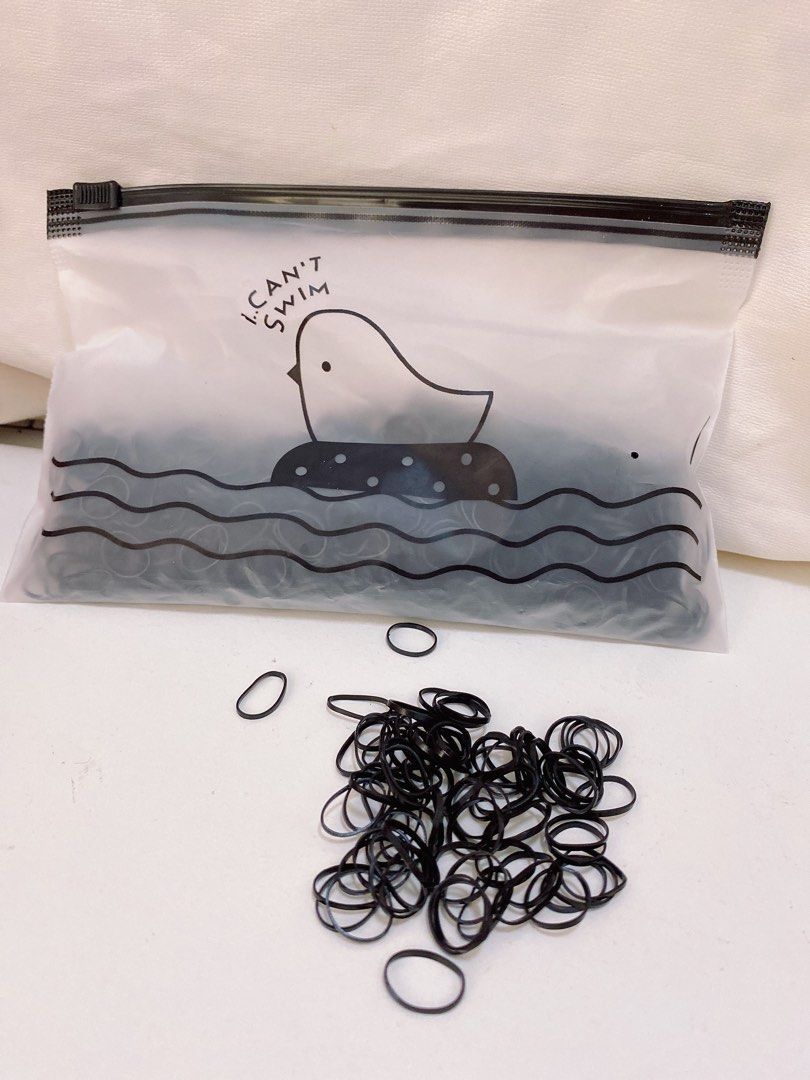 500 入橡皮筋髮圈綁頭髮髮束黑色髮圈彈力髮圈, 哩哩扣扣, 其他在旋轉拍賣