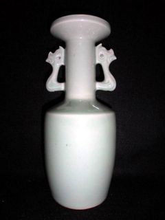 龍泉青瓷研究所 八十年代 鳳耳瓶