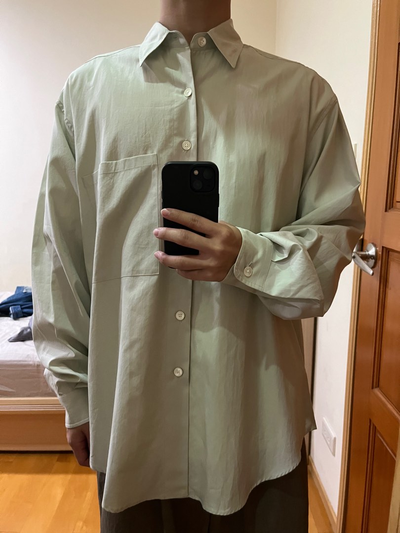全新) AURALEE / WASHED FINX TWILL BIG SHIRTS 3號日系寬版襯衫, 他的
