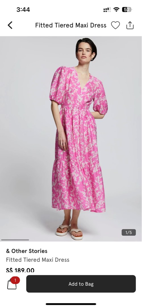 & other stories rose acid yellow digital flower wedding guest maxi long dress small UK 10 vgc