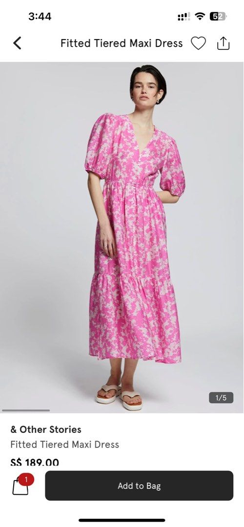 Other Stories Floral Fitted Tiered Maxi Dress Women s Fashion Dresses Sets Dresses on Carousell