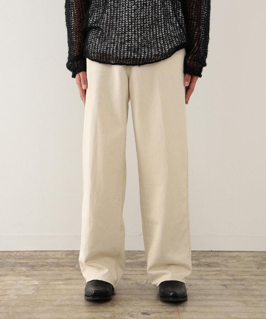 二手) VAPORIZE / Monroe 5 Pocket Denim Pants 米白S號寬版牛仔褲日系