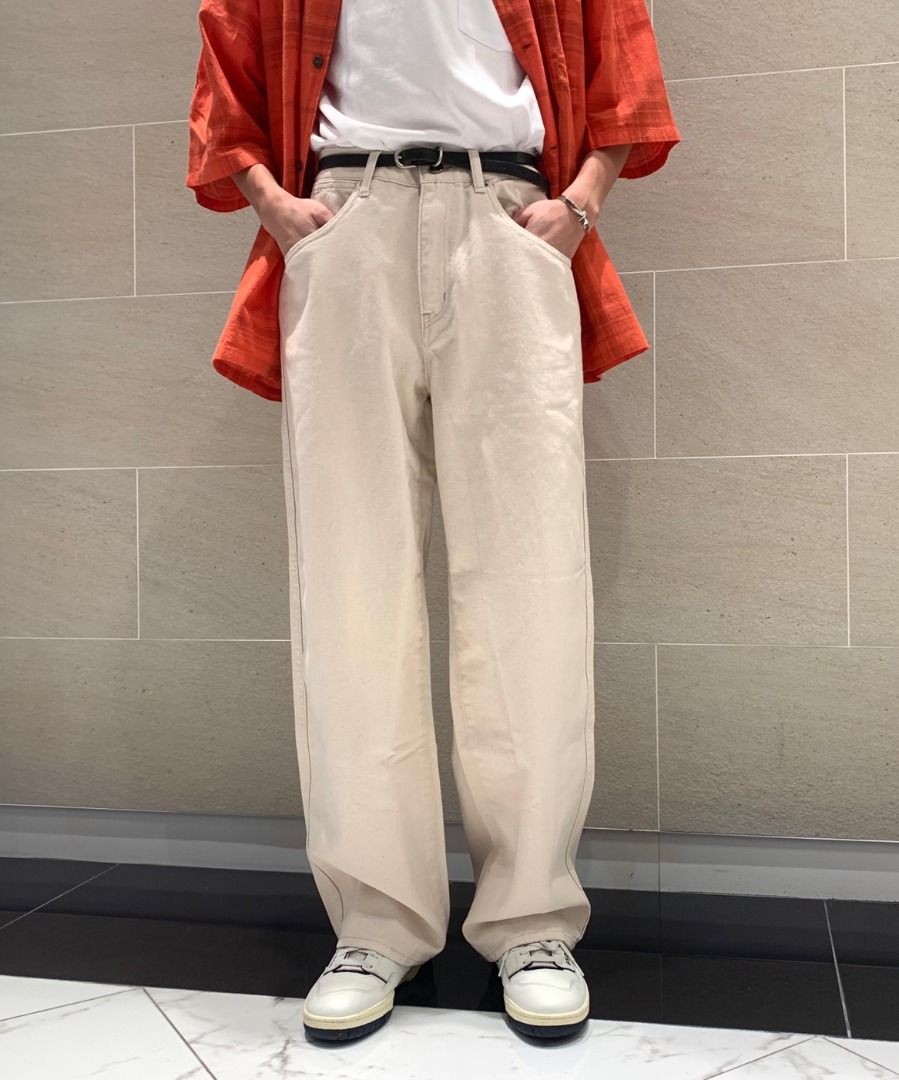 二手) VAPORIZE / Monroe 5 Pocket Denim Pants 米白S號寬版牛仔褲日系