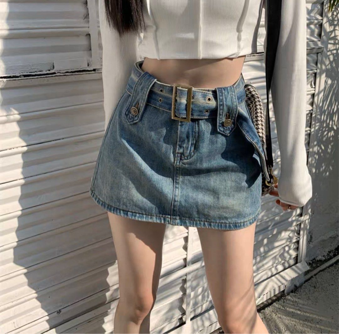 This $25 Denim Mini Skirt From Amazon Is Stretchy and Flattering