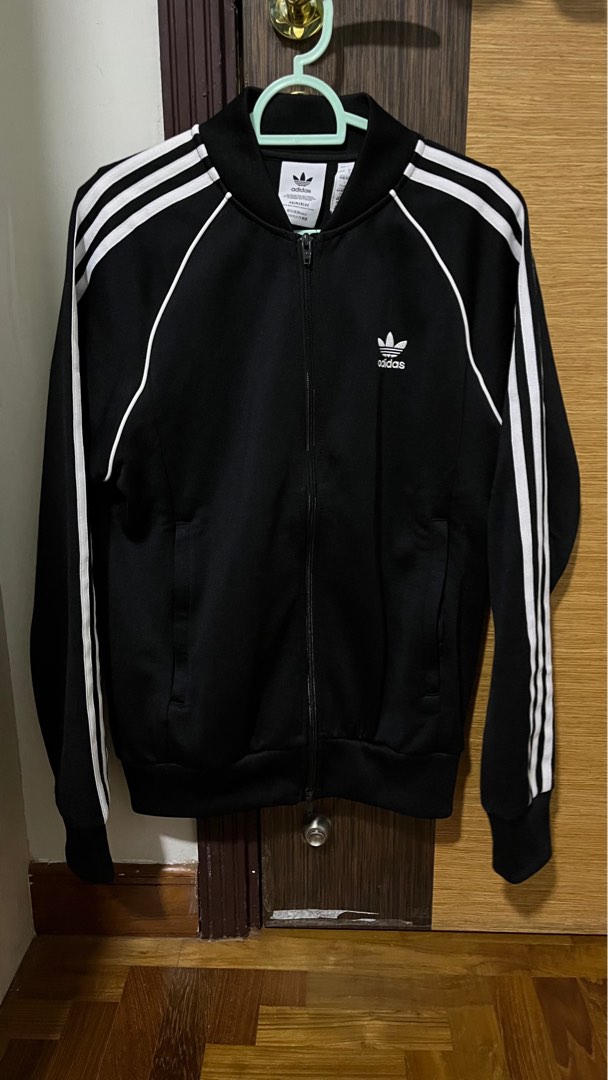 Adidas sst track best sale jacket mens black