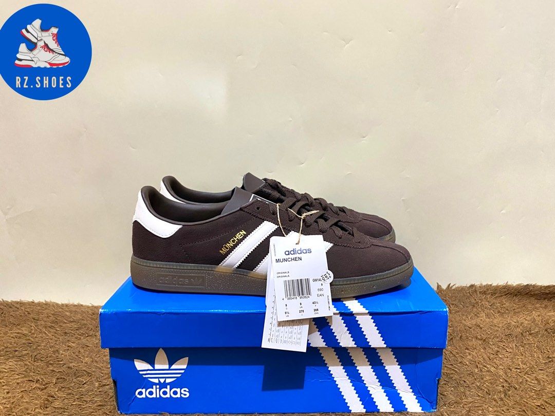Adidas Munchen Brown Original New Fesyen Pria Sepatu Sneakers