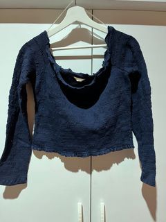 Aeropostale Sabrina Navy Top