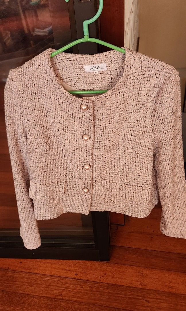 AHA tweed jacket (korea) on Carousell