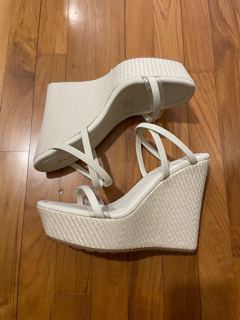 Aldo white wedge sandals new arrivals