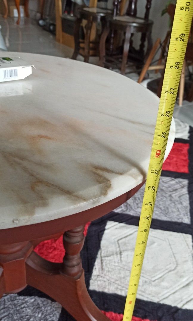 Antique kopitiam marble table diameter 2 feet, Furniture & Home Living