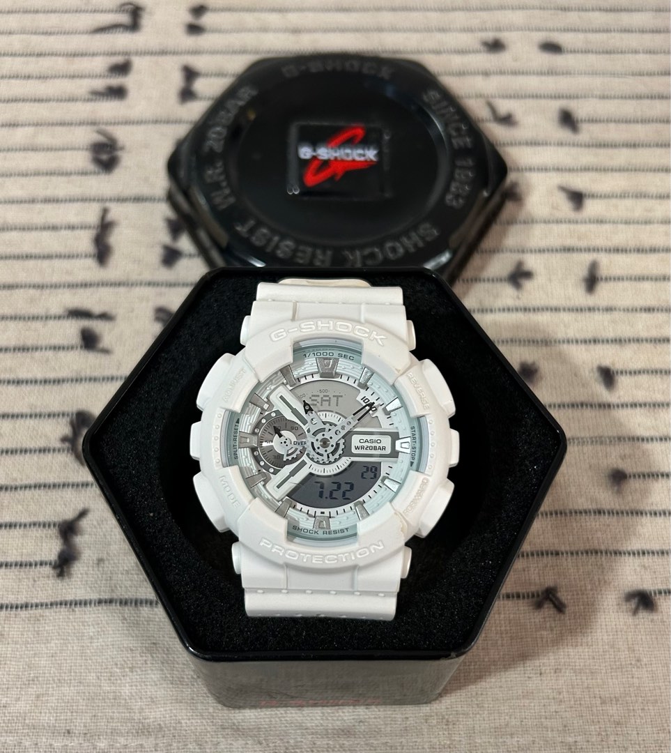 Authentic Casio G Shock White Perforated Band GA 110LP Watch Men