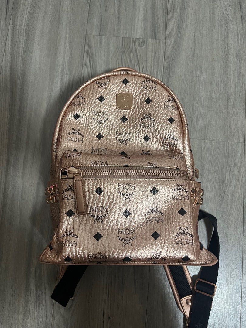 Authentic MCM Backpack rose gold MEDIUM Women s Fashion Bags