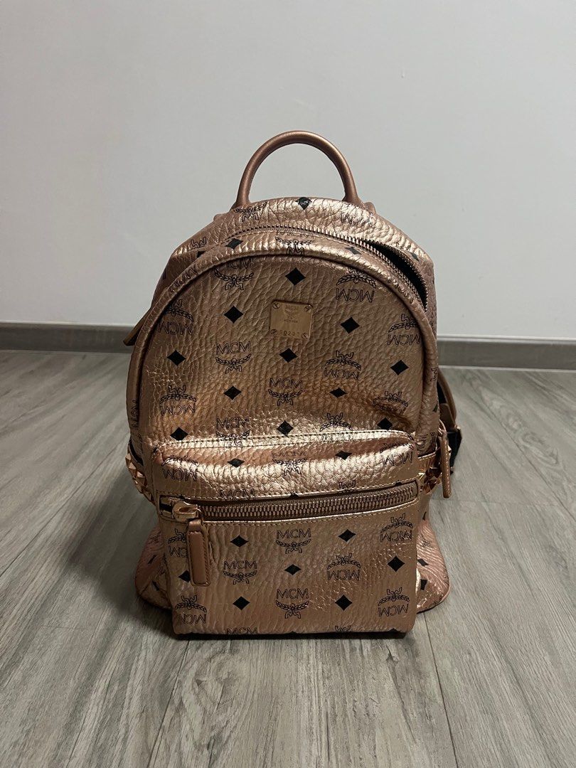 Authentic MCM Backpack rose gold MEDIUM